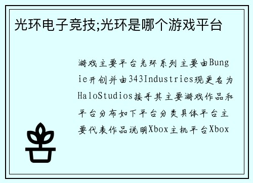 光环电子竞技;光环是哪个游戏平台